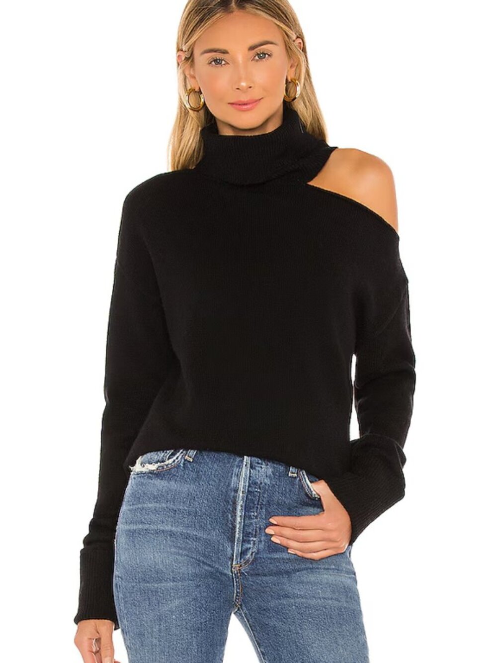 Paige Raundi Wool Blend Black Turtleneck Sweater